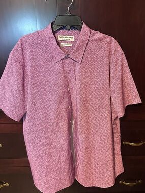 Nick Graham Pink Short-Sleeve Casual Button-Down Shirt